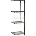 Nexel Black Epoxy, 5 Tier, Wire Shelving Add-On Unit, 48W x 14D x 74H A14487B5